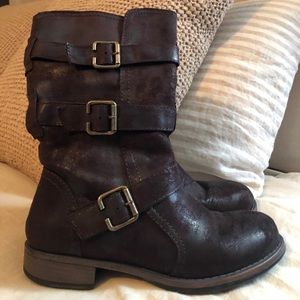 Ruff Hewn brown Moto Boot Size 7